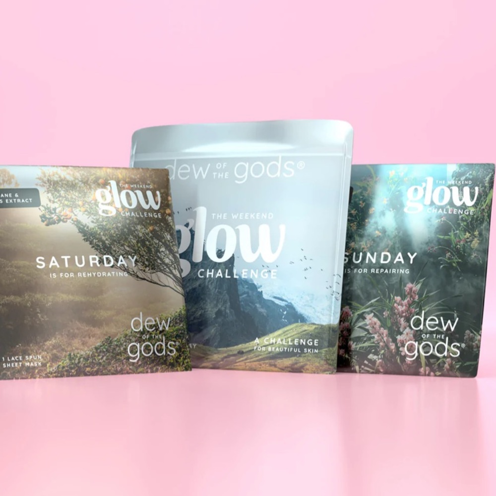 DEW OF THE GODS GLOW CHALLENGE SHEET MASKS 2 Masks $40